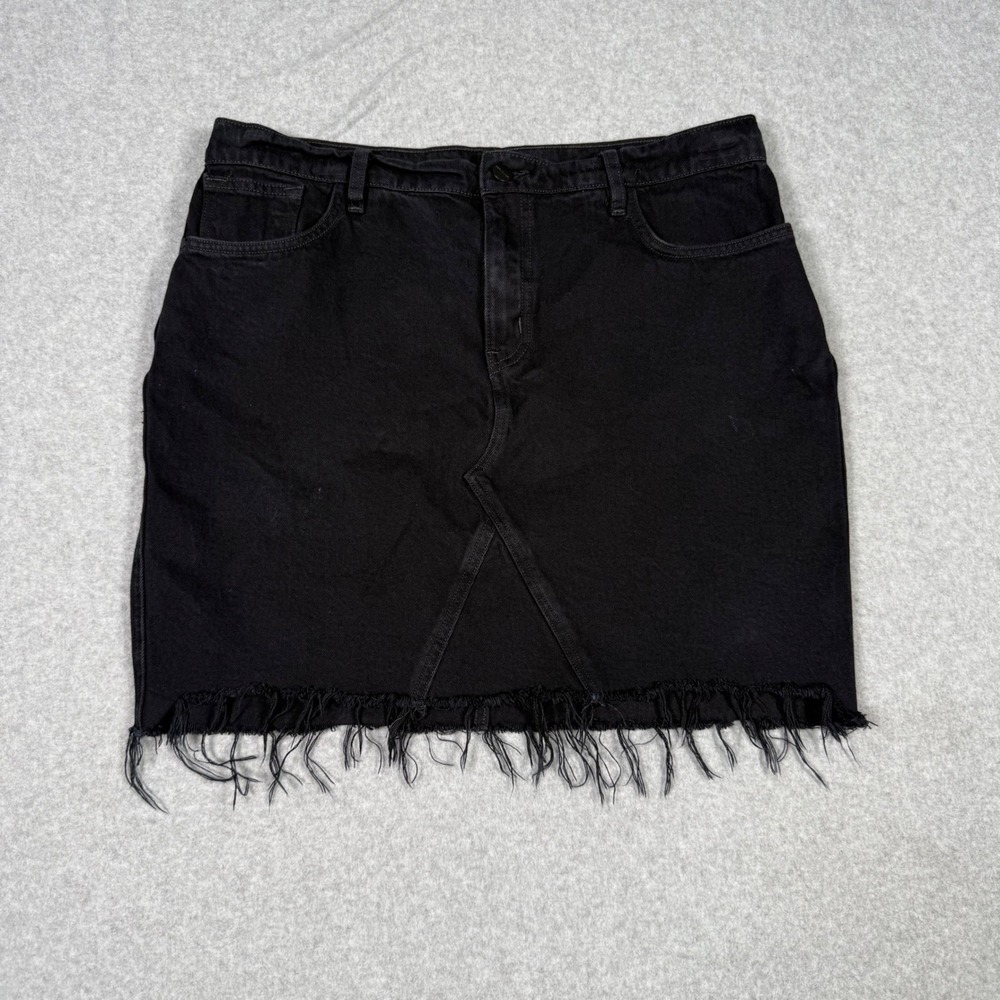 Sanctuary Denim Womens Black Raw Frayed Hem Mini Skirt Size 31 00040-021